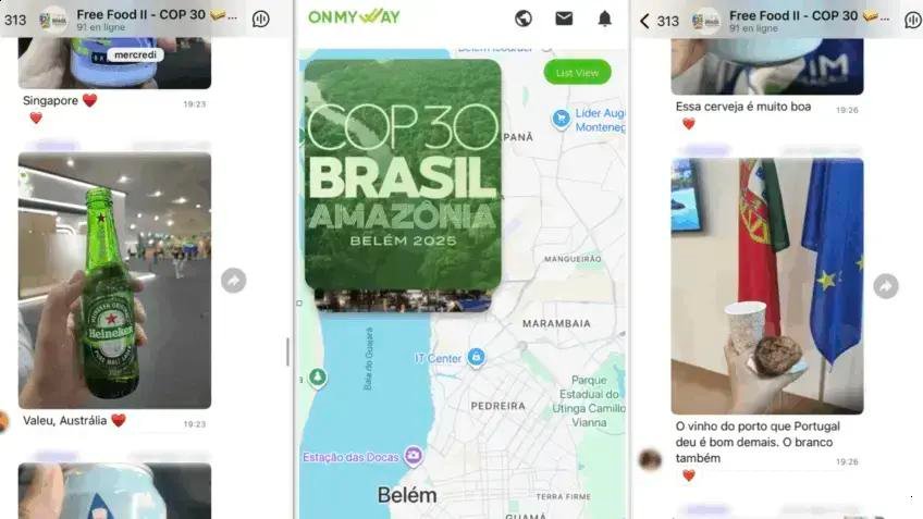 Aplicativo On My Way ajuda participantes da COP30 a encontrarem comida grátis