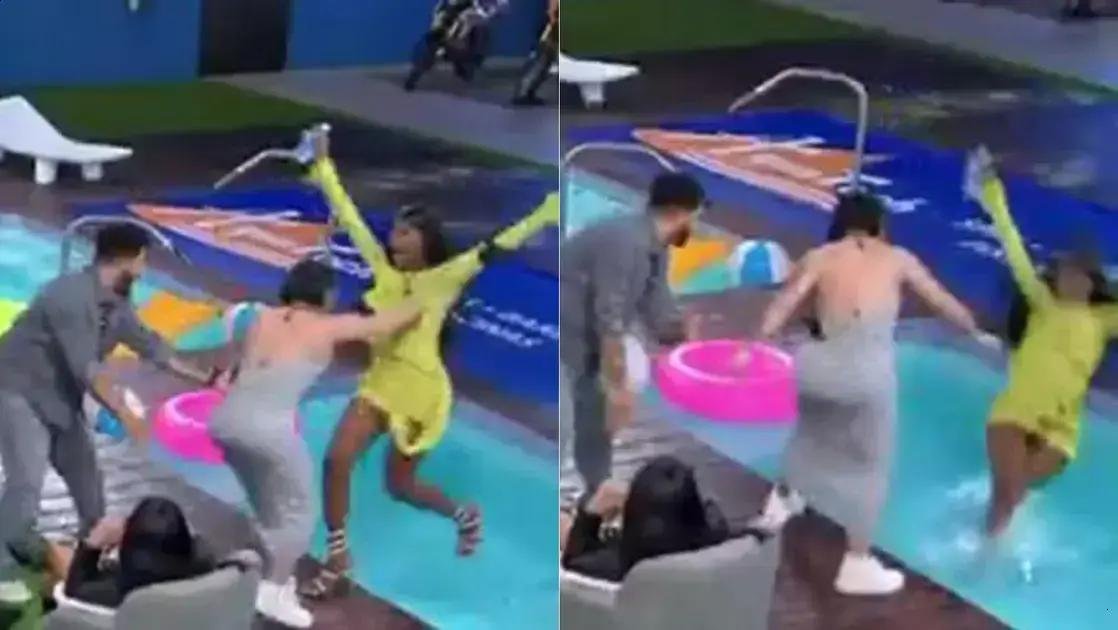 Briga em reality show deixa participante desmaiada após empurrão na piscina