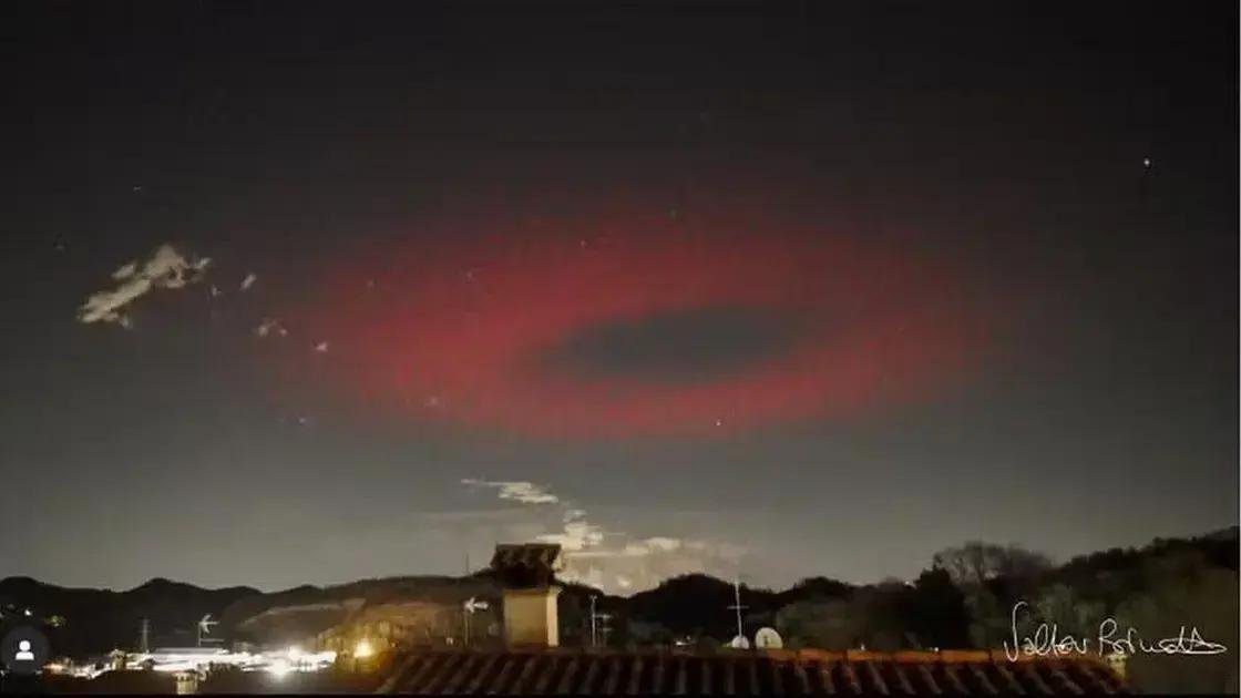 Céu da Itália surpreende com argola de luz vermelha; cientistas investigam