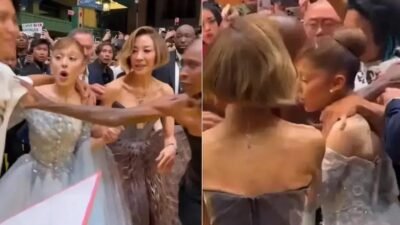 Fã invade première de ‘Wicked 2’ em direção a Ariana Grande em Singapura