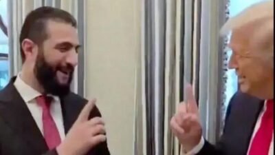 Trump presenteia líder sírio com perfume em encontro na Casa Branca