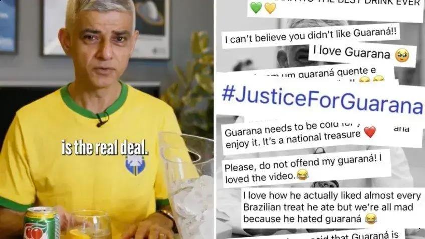 Sadiq Khan elogia Guaraná após beber a versão gelada em evento